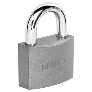 Scatola per lucchetto in ferro a gancio corto HERMEX di 6 unità, confezione Blister a chiave da 63 mm - Product Image 1