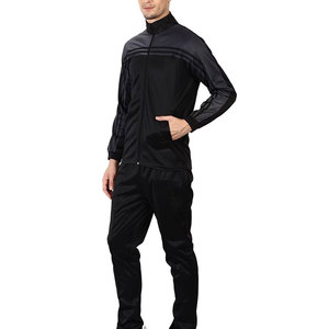 Winter Casual Plus Size Hooded Solid Heavyweight Two-Piece Tracksuit Set for Men with <b>Zip</b>-<b>Up</b> <b>Jacket</b> and Elastic Waist - Product Image 2