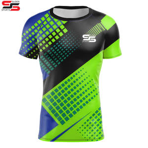 Personnalisé Hommes BJJ Sport Top Gym Serré Corps Compression Baselayer Chemises MMA Sublimation Compression À Manches Courtes Chemise rash guard - Product Image 1
