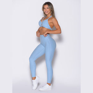 Logo personnalisé Vente en gros Solide Durable Longueur Cheville Taille Haute Élastique Respirant Vêtements de Sport Séchage Rapide Gym Leggings Ensemble Femmes - Product Image 5