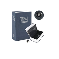 Coffre-fort de livre de Diversion de dictionnaire bleu avec serrure à clé, boîte de rangement secrète cachée B24K