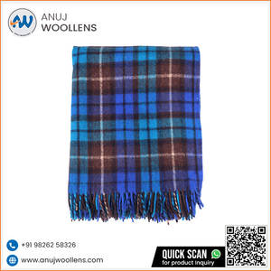 Manta de tiro personalizada al mejor precio, manta de tartán de mezcla acrílica tejida a mano auténtica de algodón - Product Image 2