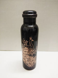 Fancy Flower Etching Printed Copper Drinking Water Bottle High Quality Cheap Wholesale Price Fancy 2024 Design Drinking Bottles - Product Image 2