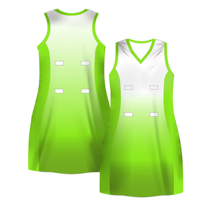 Low MOQ Custom Team School a Line Dress Sublimation Sexy Gradient Yellow Netball Dress - Product Image 2
