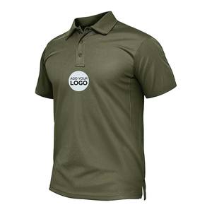 Camisas Tácticas Personalizadas con Logotipo Bordado para Hombre, 100% Algodón, Sólidas, Antiarrugas, de Manga Corta, Tejido de Punto - Product Image 2