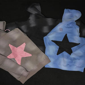 ชุดฮู้ดดี้ผ้าฟลีซคอตตอนหนานุ่ม 430 450GSM แบบซิป พร้อมกางเกงขายาวทรงตรง คุณภาพพรีเมียม รุ่น Distressed Stone Wash - Product Image 4