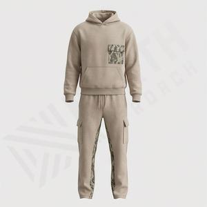 Conjunto Deportivo para Hombre al Mejor Precio, para Correr y Entrenar, con Logotipo Personalizado, Ropa Deportiva 100% Algodón, Transpirable, Casual, Tallas Grandes, Color Sólido - Product Image 1