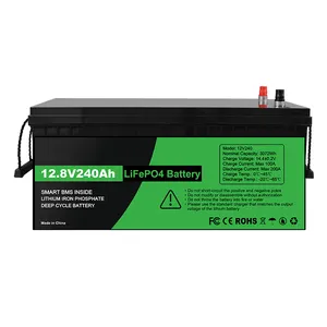 Terbaik 12 volt 240ah 12 v baterai dalam siklus baterai lithium paket harga lifepo4 baterai surya ion litium 240 ah Pak