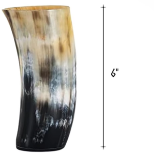 Vaso de Cuerno Vikingo de Diseño Lujoso, Hecho de Cuerno de Búfalo Natural, Vaso Corto de la Mejor Calidad, por HANNAN HANDICRAFT - Product Image 1