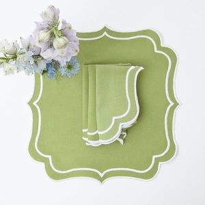 Mantel de lino natural bohemio chic hecho a mano con bordes con flecos decoración de mesa de comedor de granja rústica diseño ecológico - Product Image 1