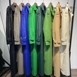 Gabardina de cuero auténtico para mujer, chaqueta extragrande con estampado de leopardo de alta calidad, larga, de primera calidad - Product Image 4