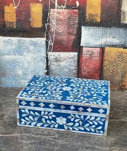 Caja de Joyería y Pañuelos de Madera Artesanal de Alta Calidad con Incrustaciones de Hueso Natural para Collares, Pulseras, Anillos, Colgantes y Pendientes de la India - Product Image 6