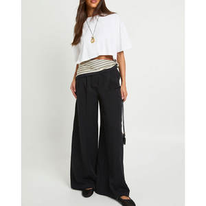 Camisetas de algodón 100% de calidad superior para mujer, fabricante de camisetas de marca privada con cuello redondo - Product Image 3