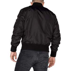 Wholesale Spring High Street Bomber <b>Jacket</b> Men Custom Front Solid Windproof Breathable Polyester/Cotton Canvas Collar - Product Image 3