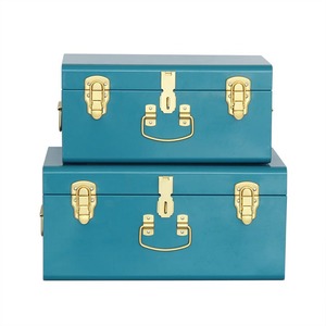 Blue Decorating Trunks Trunk with Gold Locks Trunk <b>Boxes</b> <b>Storage</b> - Product Image 6
