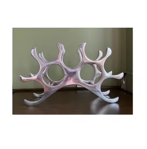 Casiers à vin en métal pliable, design moderne, faits à la main, porte-bouteilles décoratifs en métal massif à un prix abordable - Product Image 1