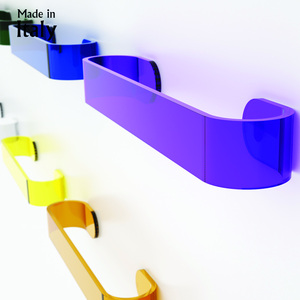 Porte-serviettes moderne en acrylique transparent DEA Design de fabrication italienne Accessoire pour meubles de salle de bain Petrozzi Snc L30x W5.5x H3.7 - Product Image 1