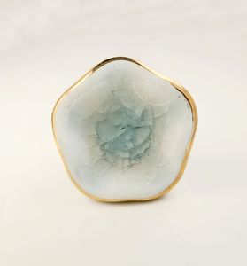 Boutons en céramique marocains couleur glaçure vert et or Style design industriel pour armoire cuisine chambre à manger - Product Image 2