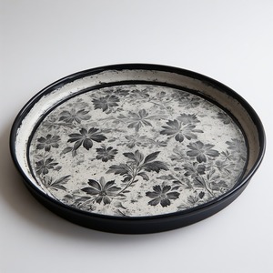 Plaque de charge en résine intégrée à la feuille d'argent Accents de feuilles métalliques Design Art déco léger pour les arrangements de table de fête royale - Product Image 5