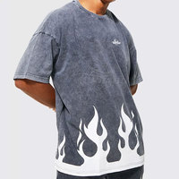 T-shirt en coton/fibre de bambou délavé à l'acide pour l'été, personnalisé avec logo sur mesure, marque privée, séchage rapide, respirant