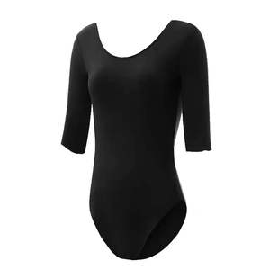 Justaucorps de gymnastique personnalisés pour filles, à manches longues, en coton et élasthanne, avec logo, pour l'entraînement et la danse, de haute qualité, avec taille élastique, pour enfants - Product Image 5