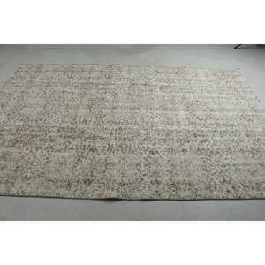5,9x9,2 ft Turkish Large Rug, <b>Brown</b> White Vintage Bordered <b>Wool</b> Rug - Product Image 3