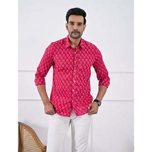 Camisa Casual de Algodón Estampada para Hombre, Manga Larga, Transpirable, Tela Popelina u Oxford, Diseño Floral o de Puntos, Suministro ODM - Product Image 3