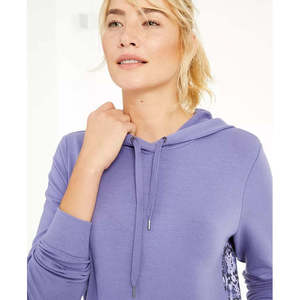 Felpa con Cappuccio Lunga da Donna Ideology, Taglia XL, Viola con Pannelli Stampati, Promozionale - Product Image 3