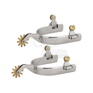 Éperons de cheval en acier inoxydable de haute qualité et robustes - Design personnalisable, logo, couleur au choix, toutes tailles, pour cavaliers professionnels, équitation - Product Image 1