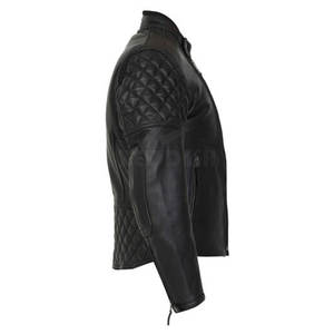 Veste en cuir de moto d'hiver pour hommes sur mesure en peau de vache respirante avec col montant! - Product Image 3