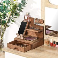 Organisateur de table de chevet en bois, station d'accueil pour téléphone, cadeaux d'anniversaire pour hommes, cadeaux pour papa, mari, petit ami, support de téléphone portable en bois de mangue