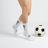 Chaussettes de sport unisexes pour le football, avec grip, semelle en tissu éponge épaisse, motif à pois, logo personnalisé, matière Coolmax, écologiques, respirantes, silicone