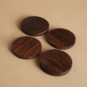 Acacia Wood Coasters Premium Quality Eco-Friendly Durable Stylish Protects <b>Furniture</b> Set of 6 Perfect for Drinks - Product Image 1