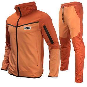 ชุดกีฬามีฮู้ดสองชิ้นสีพื้นชุดสเวตเตอร์100% ใส่ได้ทั้งชายและหญิงชุดฤดูหนาว - Product Image 3