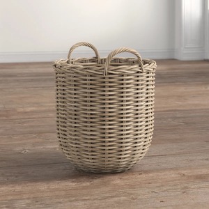 Panier rond en rotin avec poignée, panier de rangement fait main, vente en gros, écologique, fabriqué au Vietnam - Product Image 3