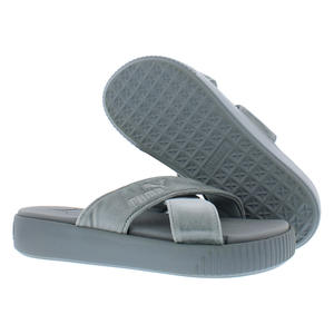 Chaussures plates en velours Puma pour femmes, couleur : Quarry, 100% authentiques - Product Image 5