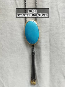 Handmade 925 Sterling Silver Modern Pendant Necklace with Tassel Oval Design Gold Plated Option Necklace & <b>Bracelet</b> <b>Set</b> - Product Image 4