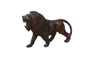 Escultura De León hecha a mano de madera, impresionante escultura de León, animales de madera decoraciones para el hogar - Product Image 5