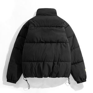 Blouson matelassé en toile essentiel, logo personnalisé, homme, hiver, chaud, isolé, léger, capuche, doublure en soie, streetwear, mode décontractée - Product Image 4