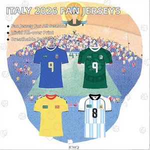 Maillots de football pour supporters mondiaux – Équipe nationale d'Italie 2026 – Maillots de football à manches courtes 100 % polyester, séchage rapide, respirants, conçus pour - Product Image 5