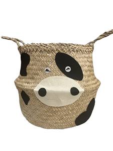 Venta al por mayor nuevo diseño divertido animal natural algas marinas vientre cesta barata tejida a mano cesta de almacenamiento de ropa de fondo sumergido - Product Image 4