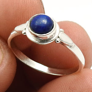 Natural Blue Lapis Gemstone Minimalist Design 925 Sterling Silver <b>Ring</b> Jewelry Factory Wholesale Handmade Vintage Design India - Product Image 1
