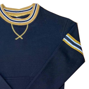 Sweat-shirt sport à col rond en polaire Alpha Black, automne, uni, imprimé en 3D, bande dorée, bord côtelé, poche kangourou - Product Image 3