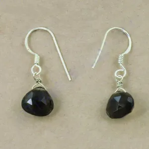 Boucles d'oreilles en argent 925 plaqué or rose avec onyx noir pour femmes, cadeaux de mariage ou de fête - Product Image 2