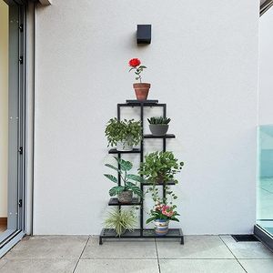 Multiple Flower Pot Holder Metal <b>Tall</b> Plant Stand 7 Tier Rack Shelves Rack Black <b>Storage</b> Organizer in Low Price - Product Image 5
