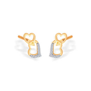 Amor 18K Gold Plated <b>Moissanite</b> & Pearl Stud <b>Earrings</b> for Wedding Engagement - Product Image 3
