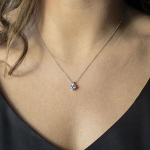 สร้อยคอเพชรตัดเจ้าหญิงสำหรับผู้หญิง - Product Image 1