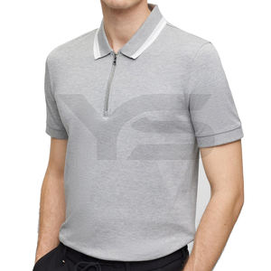 Wholesale Small Zipper <b>up</b> Men's Polo Shirt Custom Logo Polo Shirt Top Quality Spandex Fabric Men's Golf Polo Shirt - Product Image 5