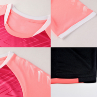 Ensemble d'uniformes de football personnalisés, design géométrique rose, fabricant OEM, usine de Sialkot, maillot et short d'entraînement pour équipe de football