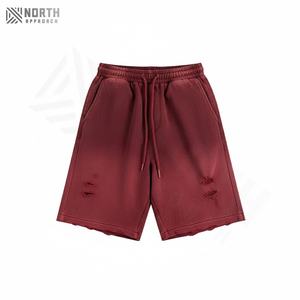 Pantalones Cortos de Hombre de Cintura Media, Estilo Vintage, Lavado Ácido, Secado Rápido, de Lona Gruesa Lavada, Poliéster/Algodón, con Logotipo Personalizado, Ropa Urbana, Verano 2025 - Product Image 1